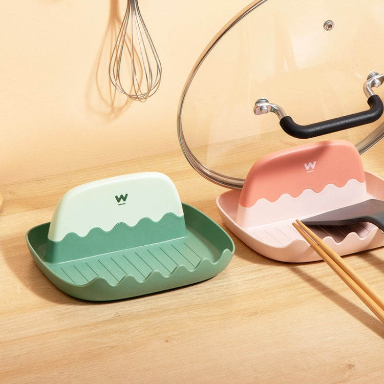 Pot Lid Rack Kitchen Countertop Finishing Storage Bracket Spatula Soup Spoon Chopsticks Rack(Green)