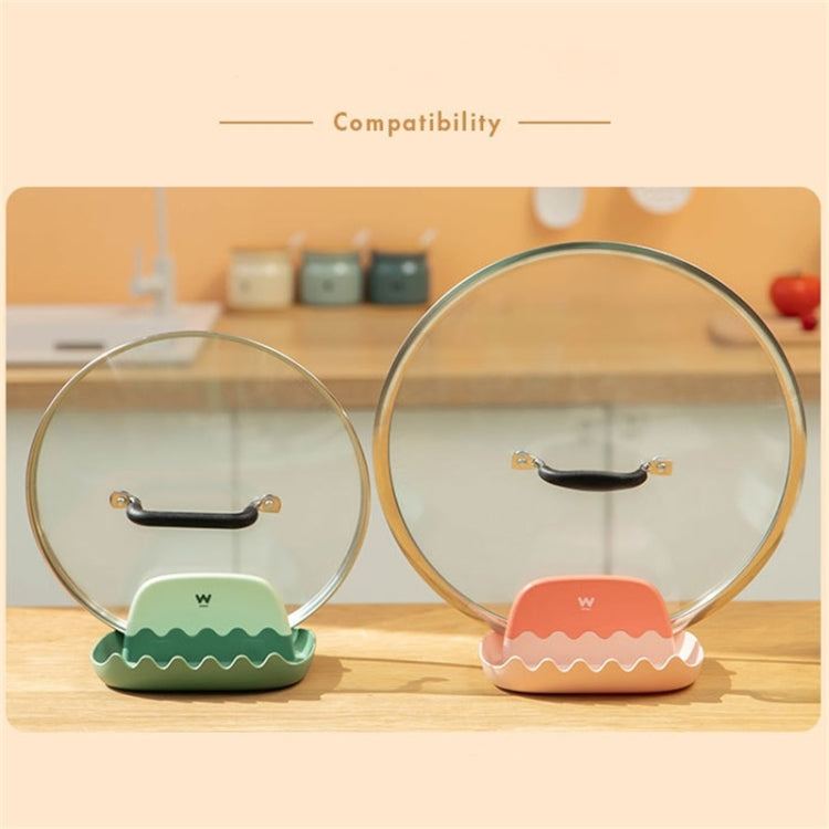 Pot Lid Rack Kitchen Countertop Finishing Storage Bracket Spatula Soup Spoon Chopsticks Rack(Green)