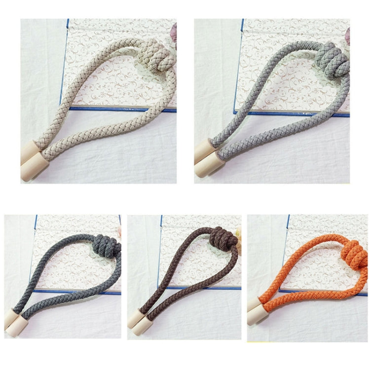 A016 Curtain Straps Free Perforation Free Installation Tassel Hanging Ball Magnet Curtain Buckle(Beige)
