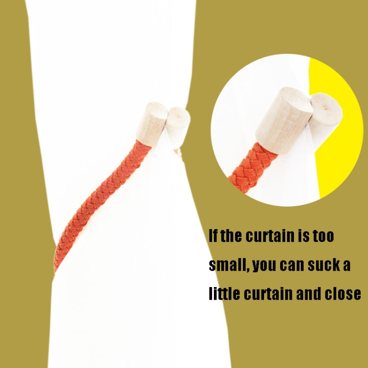 A016 Curtain Straps Free Perforation Free Installation Tassel Hanging Ball Magnet Curtain Buckle(Beige)