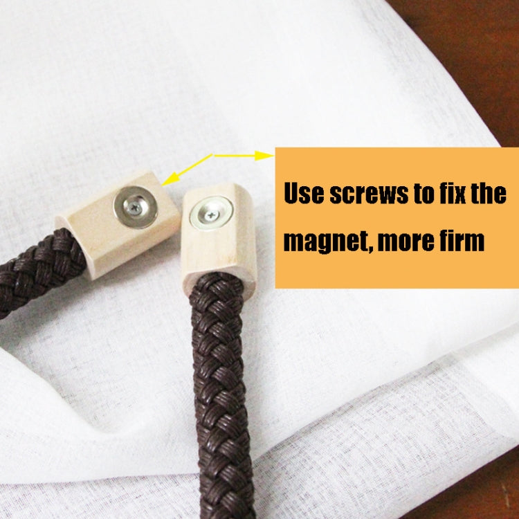 A016 Curtain Straps Free Perforation Free Installation Tassel Hanging Ball Magnet Curtain Buckle(Beige)