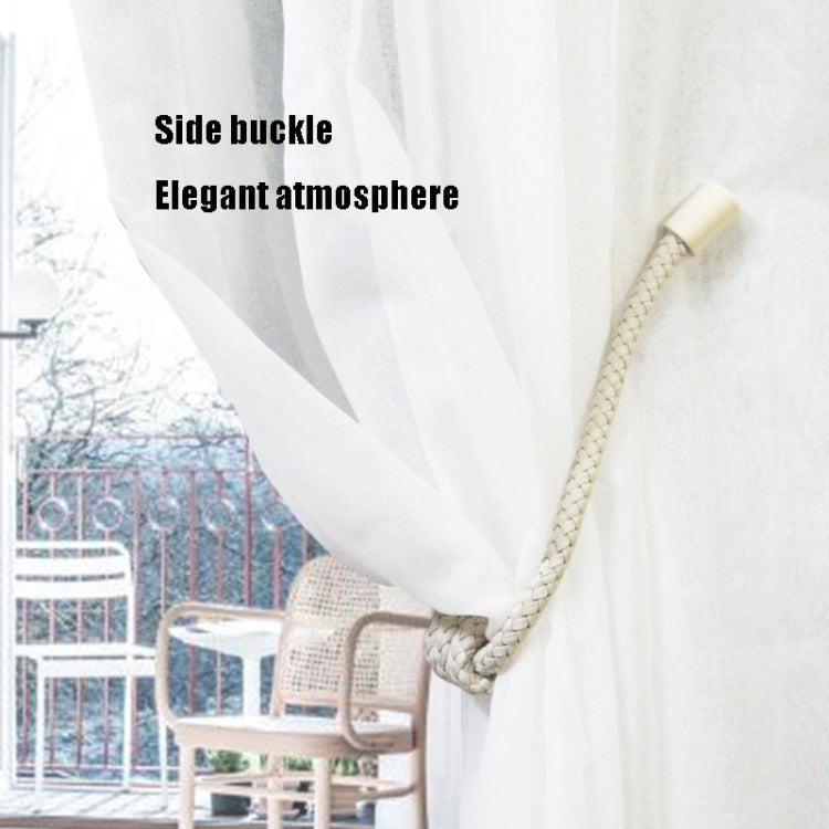 A016 Curtain Straps Free Perforation Free Installation Tassel Hanging Ball Magnet Curtain Buckle(Beige)