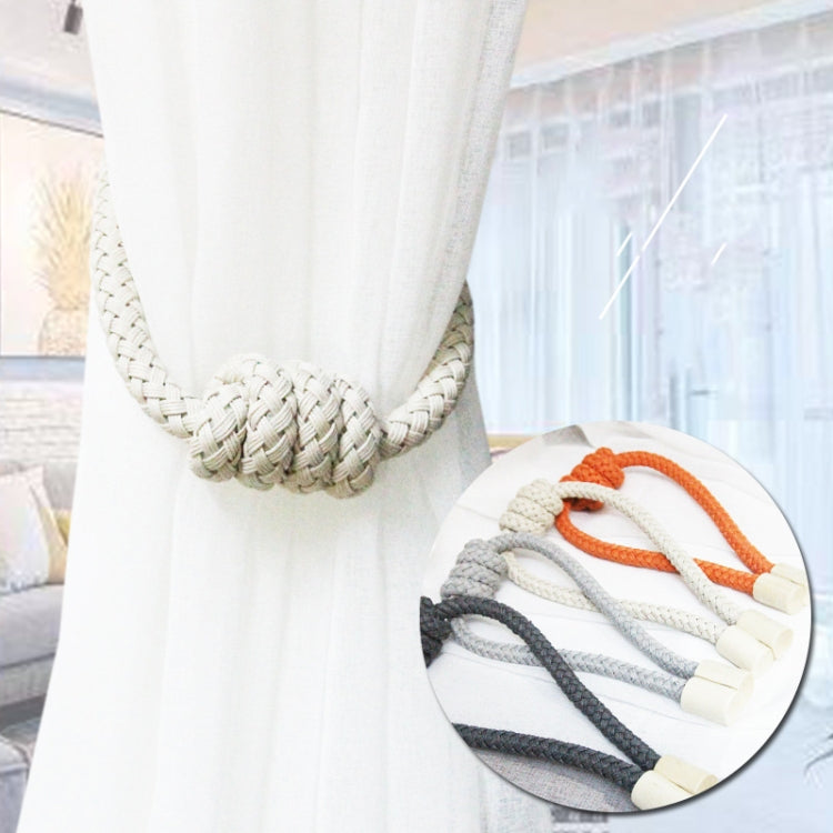 A016 Curtain Straps Free Perforation Free Installation Tassel Hanging Ball Magnet Curtain Buckle(Orange)