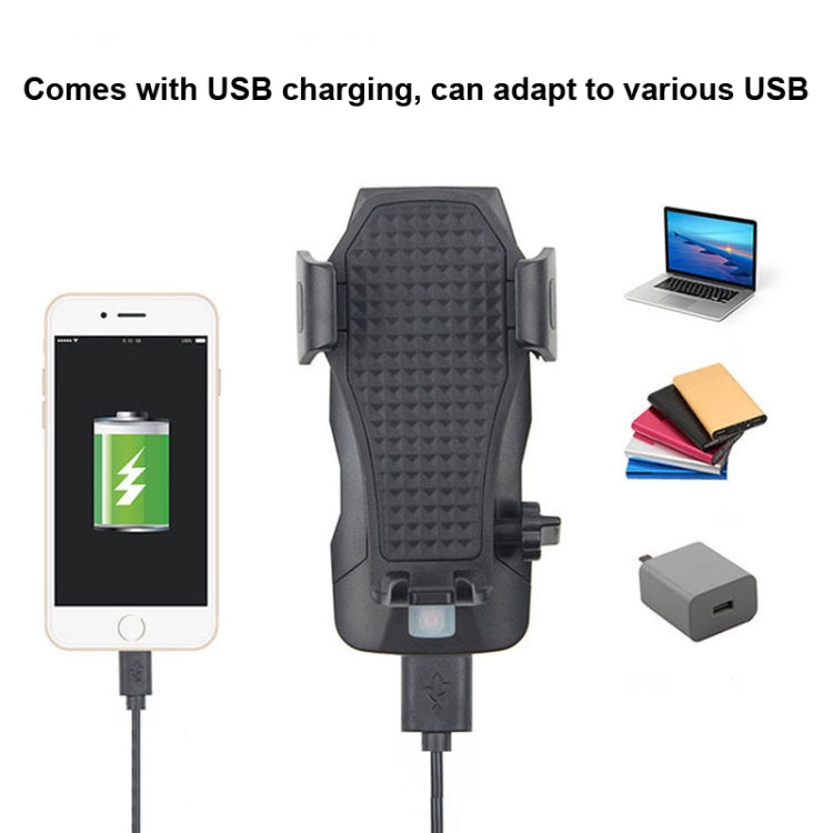 500LM Bicycle Light Mobile Phone Holder Multi-Function Riding Front Light With Horn 4000 mAh (Black Red)