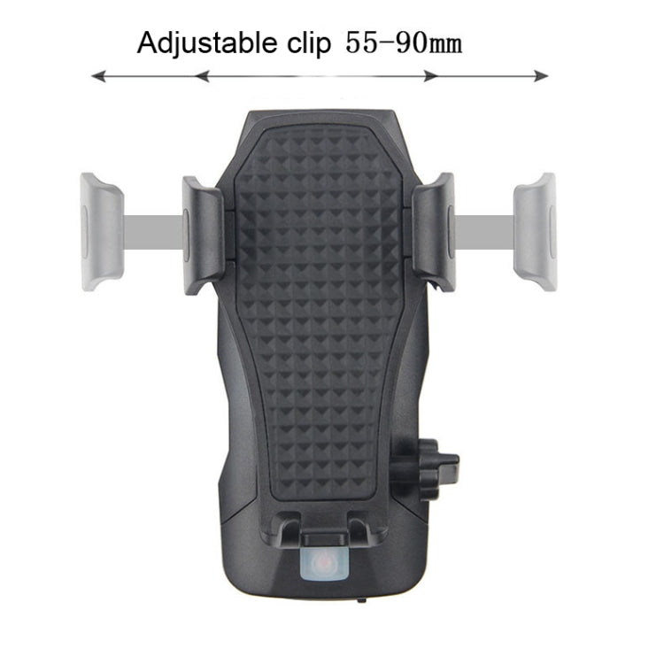 500LM Bicycle Light Mobile Phone Holder Multi-Function Riding Front Light With Horn 2400 mAh (Black Red)