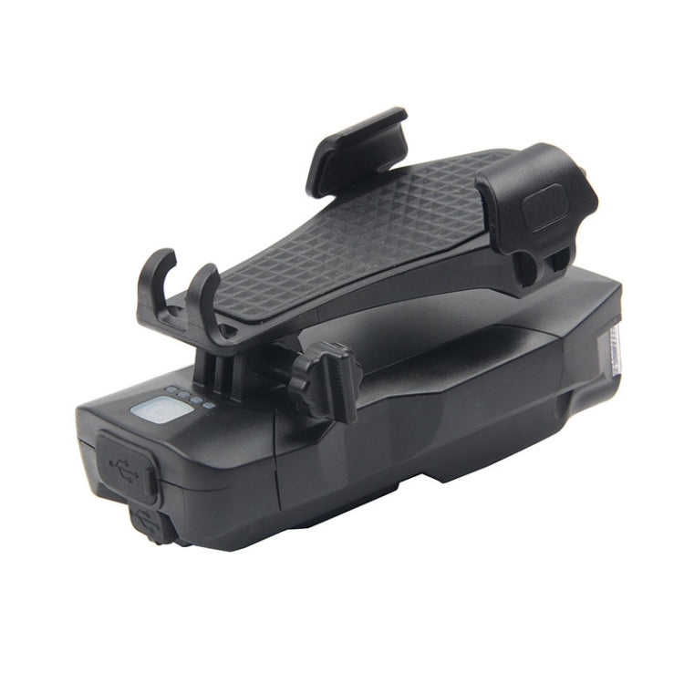 500LM Bicycle Light Mobile Phone Holder Multi-Function Riding Front Light With Horn 2400 mAh (Black)