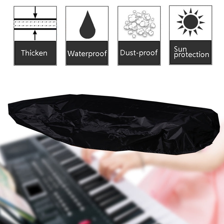 Water-Repellent Opening Electronic Keyboard Cover Oxford Cloth Dust Cover Drawstring Keyboard Instrument Cover, Size: 61 Keys Black 98x42x21cm