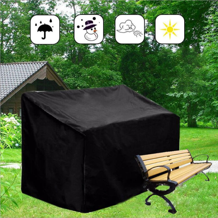 Outdoor Bench Dust Cover Furniture Cover, Size: 2 Seats 134x66x89cm(210D Outer Black Inner Silver)
