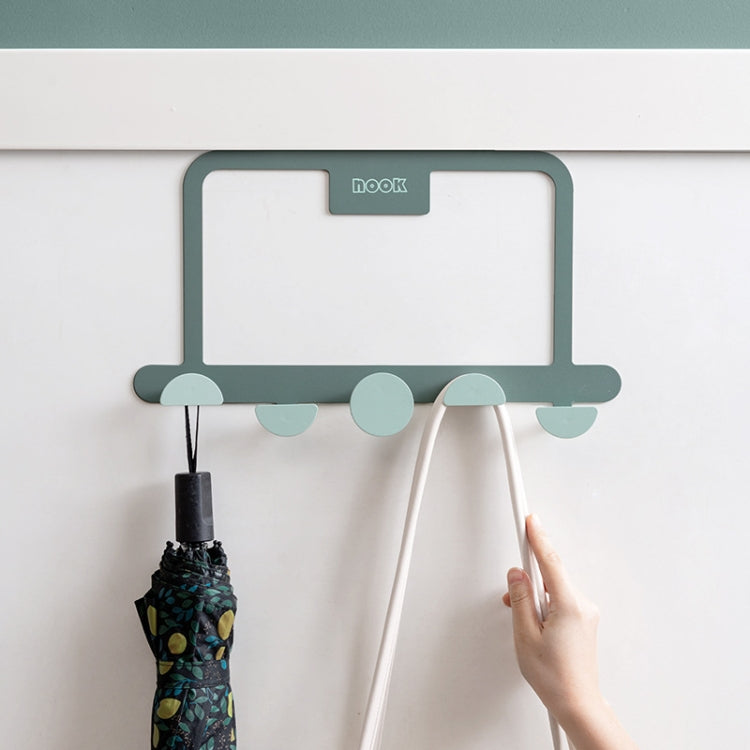 Iron Door Rear Hook Rack Hanger Hook Creative Bathroom Kitchen Hook(Black)