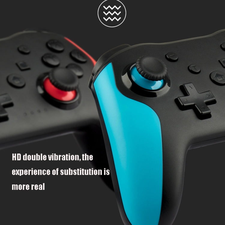 NS009 6-Axis Vibration Burst Wireless Bluetooth Gamepad For Switch Pro(Black Blue Red)