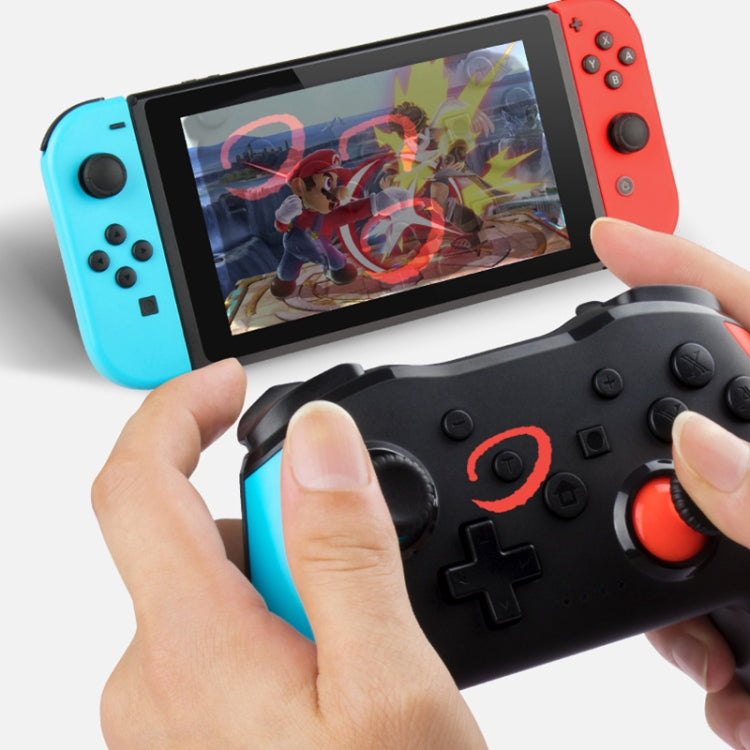 NS009 6-Axis Vibration Burst Wireless Bluetooth Gamepad For Switch Pro(Black Blue Red)