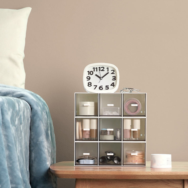 Desktop Drawer Storage Box Cosmetics Office Student Stationery Pen Dormitory Three Grid Desk Rack(Glacier Blue)