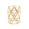 Glass Storage Tray Golden Retro Polygon Mirror Tray Brass Desktop Cosmetics Storage Tray Beauty Brush Bucket