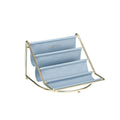 Desktop Racks Multi-Layer Wrought Iron Leather Storage Tray Keys Sundries Tablet Computers Watches Organize Creative Ornaments, Colour: Blue Small