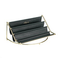 Desktop Racks Multi-Layer Wrought Iron Leather Storage Tray Keys Sundries Tablet Computers Watches Organize Creative Ornaments, Colour: Dark Green Large