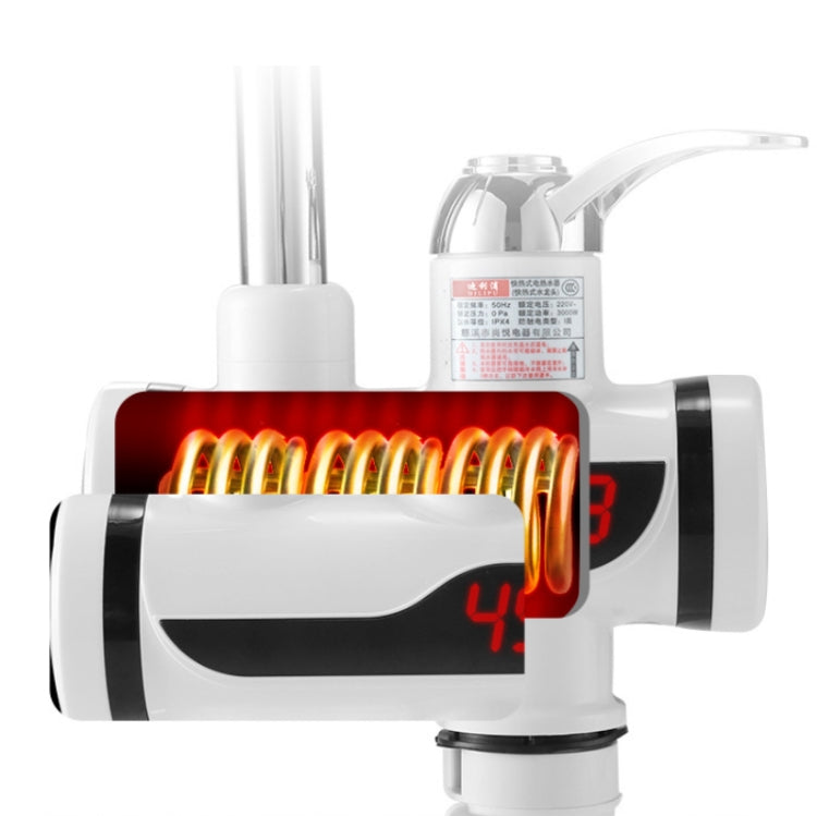 Kitchen Instant Electric Hot Water Faucet Hot & Cold Water Heater CN Plug Specification: Digital Leakage Protection Side Water Inlet