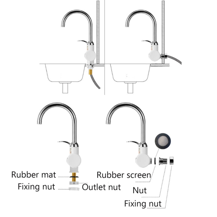 Kitchen Instant Electric Hot Water Faucet Hot & Cold Water Heater CN Plug Specification: Digital Leakage Protection Side Water Inlet