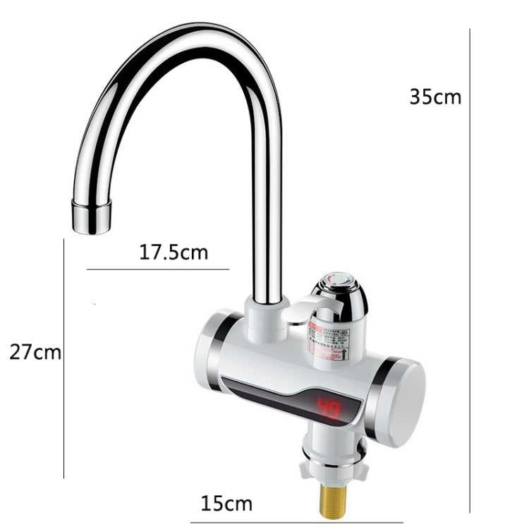 Kitchen Instant Electric Hot Water Faucet Hot & Cold Water Heater CN Plug Specification: With Shower Lower Water Inlet