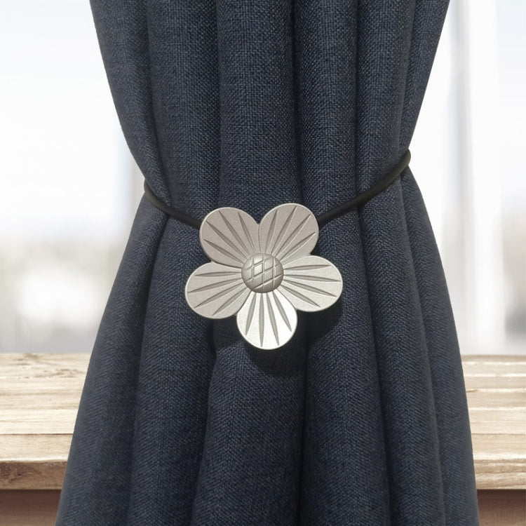 F025 Punch-Free Magnet Curtain Strap Curtain Buckle(Silver)
