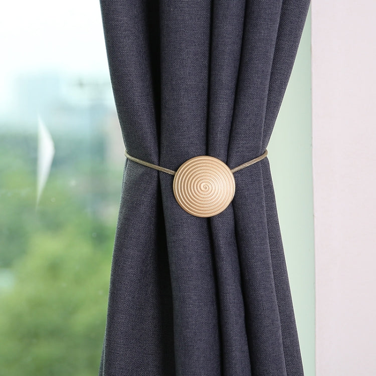 E003 Metal Curtain Magnetic Buckle Strap Curtain Clip Bedroom Living Room Free Perforated Curtain Buckle(Gold)