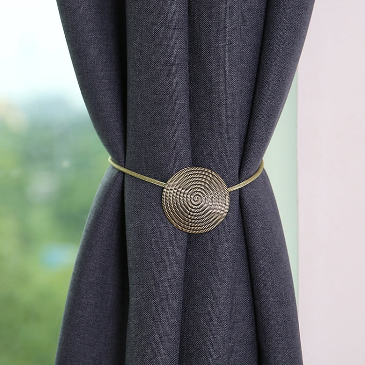 E003 Metal Curtain Magnetic Buckle Strap Curtain Clip Bedroom Living Room Free Perforated Curtain Buckle(Blu Ancient)