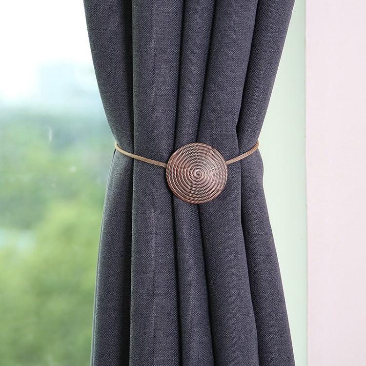 E003 Metal Curtain Magnetic Buckle Strap Curtain Clip Bedroom Living Room Free Perforated Curtain Buckle(Red Ancient)