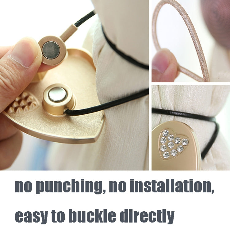 E003 Metal Curtain Magnetic Buckle Strap Curtain Clip Bedroom Living Room Free Perforated Curtain Buckle(Silver)