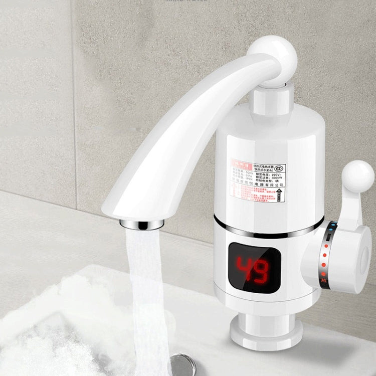 Digital Display Electric Heating Faucet Instant Hot Water Heater CN Plug Digital Display Horizontal Tube