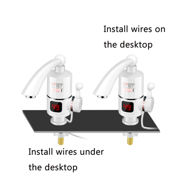 Digital Display Electric Heating Faucet Instant Hot Water Heater CN Plug Digital Horizontal Tube With Leakage Protection