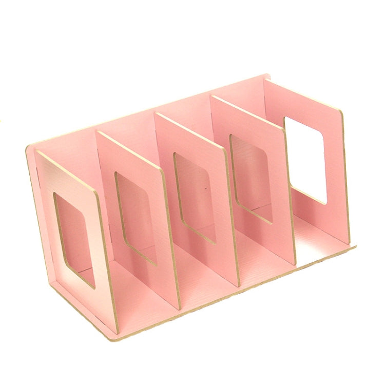Cd01 Home Multifunctional Storage DIY Creative CD Rack Wooden DVD Rack Student Bookshelf(Light Pink)