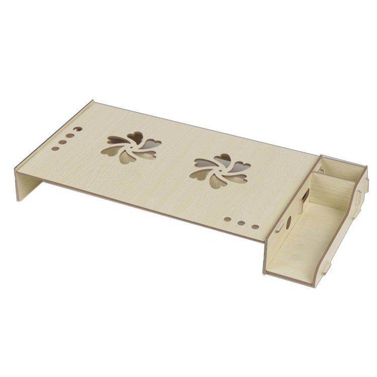 Laptop Computer Increased Rack Office Desktop Storage Box Storage Rack Bracket(Oak)