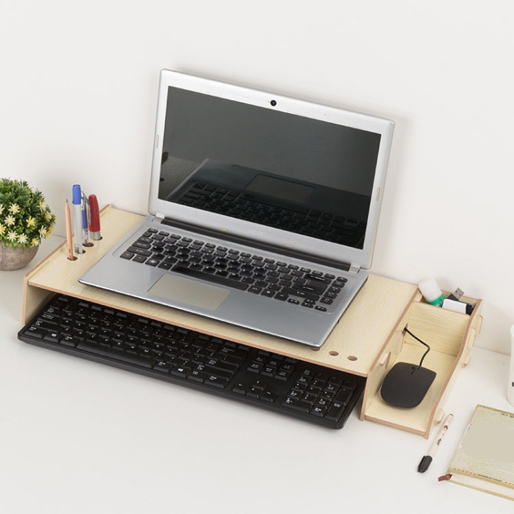 Laptop Computer Increased Rack Office Desktop Storage Box Storage Rack Bracket(Oak)