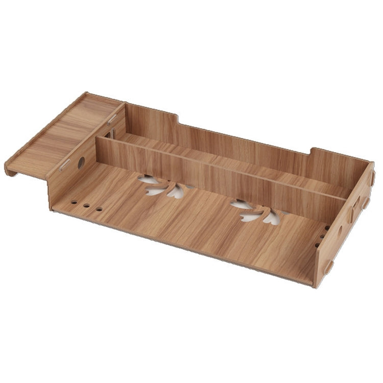 Laptop Computer Increased Rack Office Desktop Storage Box Storage Rack Bracket(Oak)