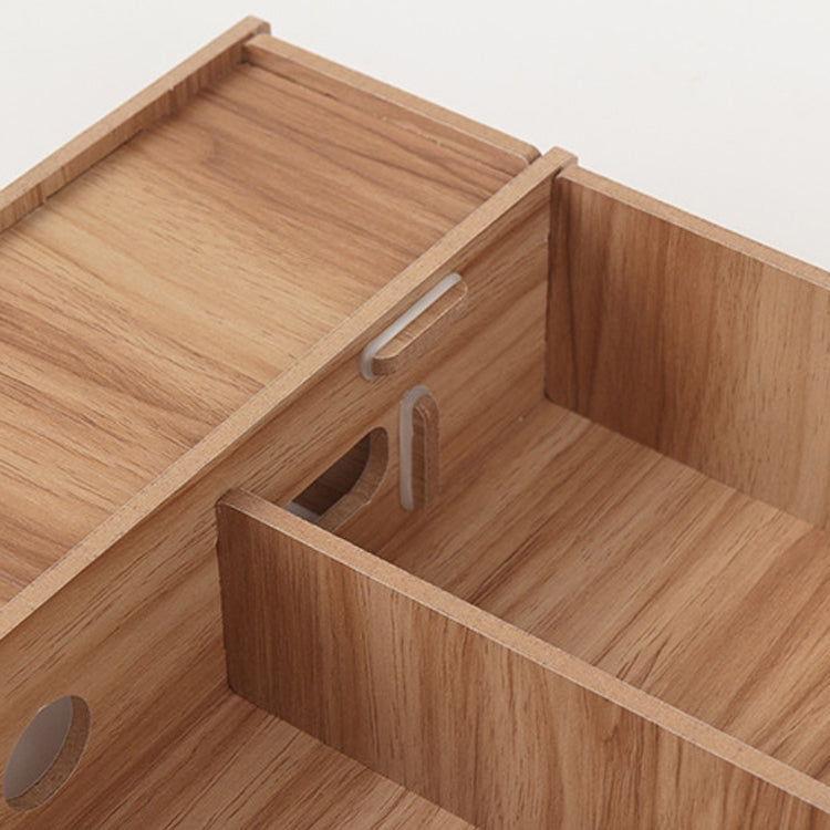 Laptop Computer Increased Rack Office Desktop Storage Box Storage Rack Bracket(Cherry Wood)