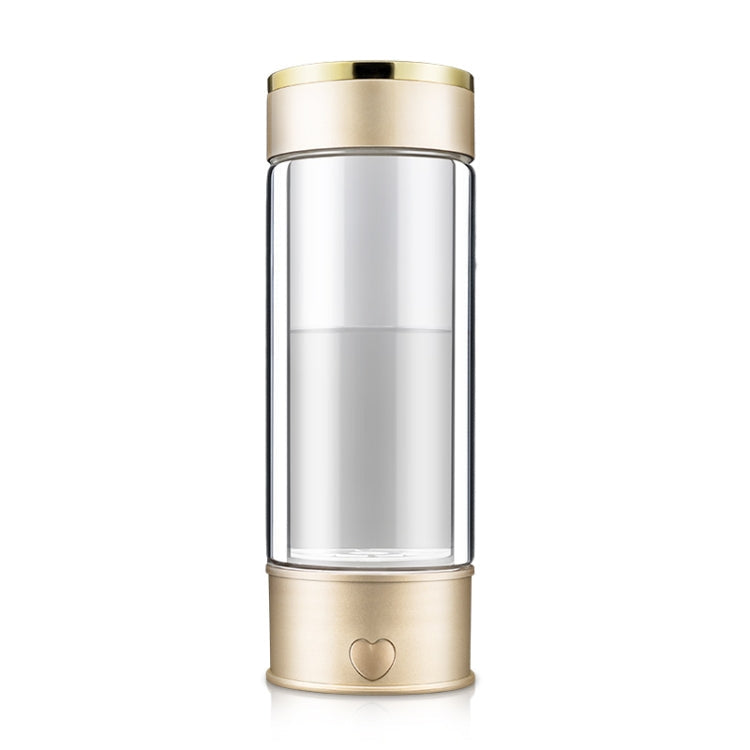 Portable Health Hydrogen-Rich Water Cup High-Concentration Negative Ion Electrolysis Generator, Capacity: 450ml(Golden)