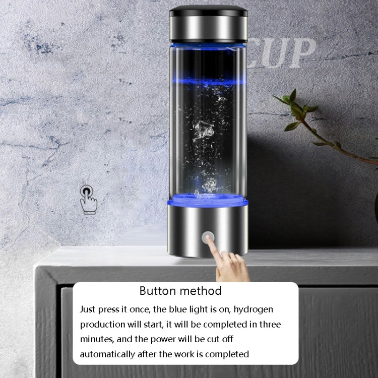Portable Health Hydrogen-Rich Water Cup High-Concentration Negative Ion Electrolysis Generator, Capacity: 450ml(Golden)