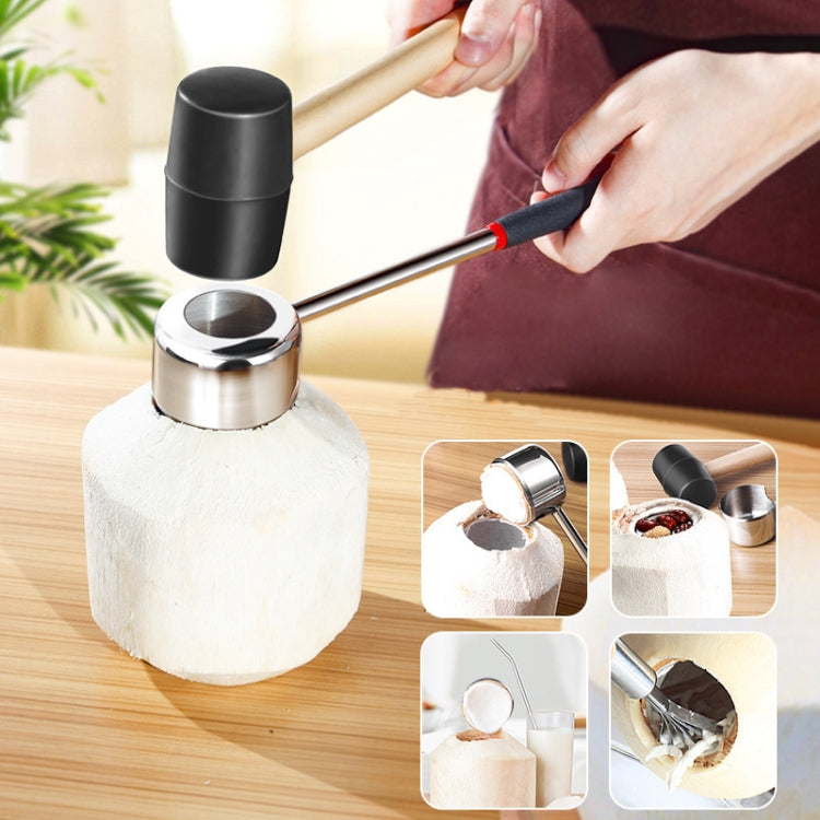 2 in 1 304 Stainless Steel Coconut Opener Tool Coconut Shell Shaving Tool Set