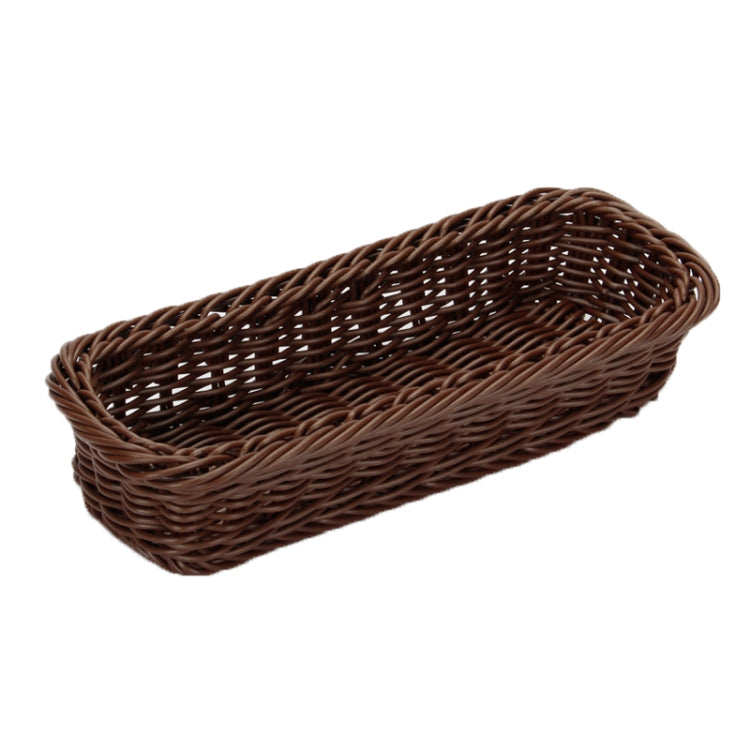 Rattan Woven Basket Cutlery & Fork Storage Basket(Dark Brown)