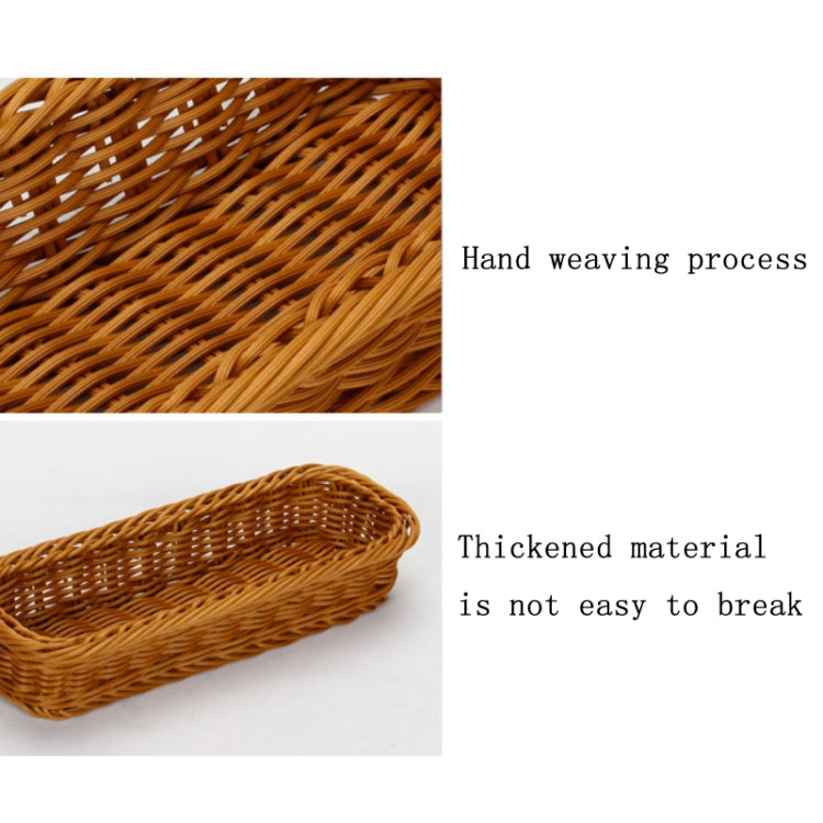 Rattan Woven Basket Cutlery & Fork Storage Basket(Dark Brown)