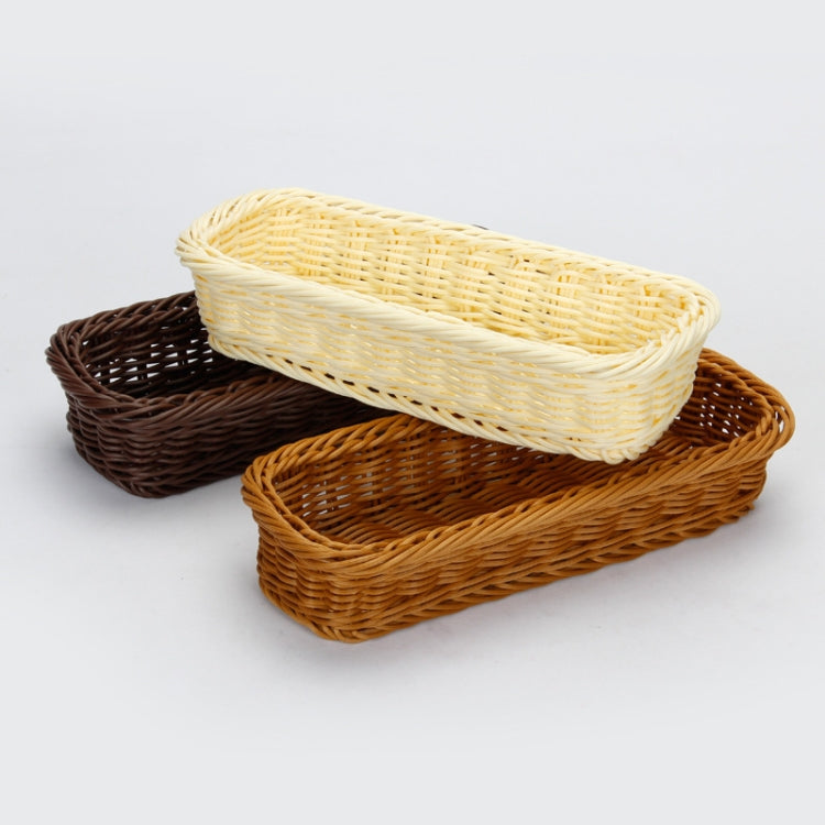 Rattan Woven Basket Cutlery & Fork Storage Basket(Dark Brown)