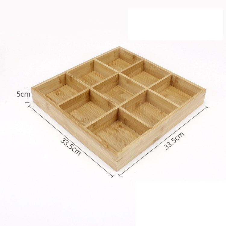 Hot Pot Bamboo Plate Compartmental Platter Vegetable Wood Tray Set Large Nine Grid Plate