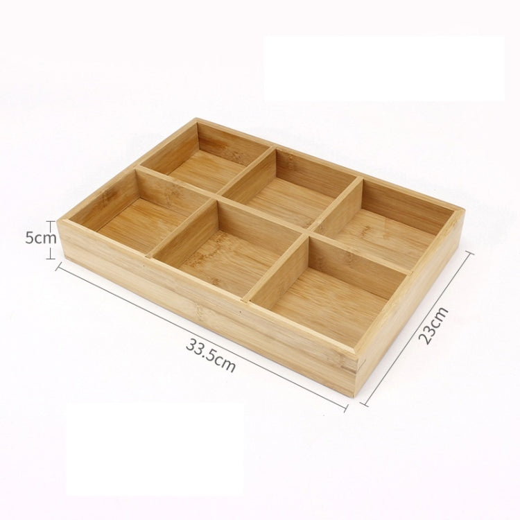 Hot Pot Bamboo Plate Compartmental Platter Vegetable Wood Tray Set Six Grid Plate