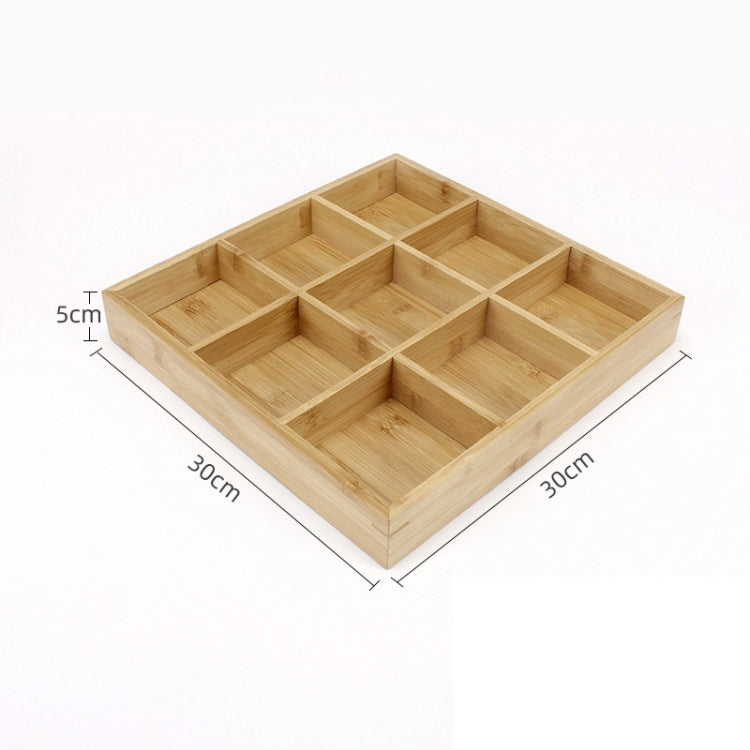 Hot Pot Bamboo Plate Compartmental Platter Vegetable Wood Tray Set Small Nine Grid Plate