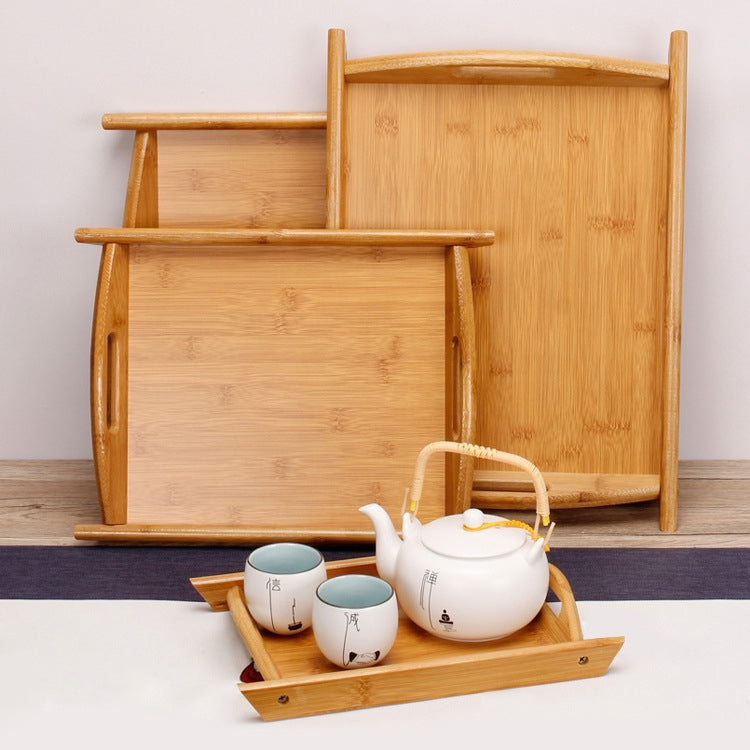 Bamboo Binaural Tea Set Tray Bread Display Tray, Size: 43x30.5cm