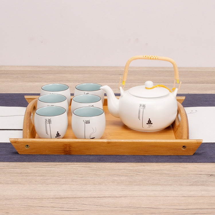 Bamboo Binaural Tea Set Tray Bread Display Tray, Size: 43x30.5cm