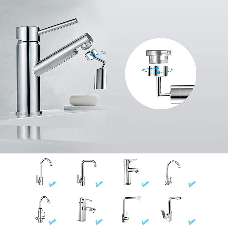 720-Degree Universal Rotating Faucet Anti-Splash Spout Filter Dual-Function Faucet, Specification: Two Sections