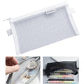 Nylon Simple Transparent Mesh Pencil Case Office School Supplies(Big White)