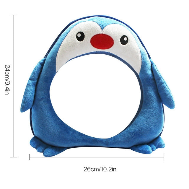 Baby Car Seat Reverse Car Rearview Mirror Pendant Plush Toy, Color:Penguin Mirror