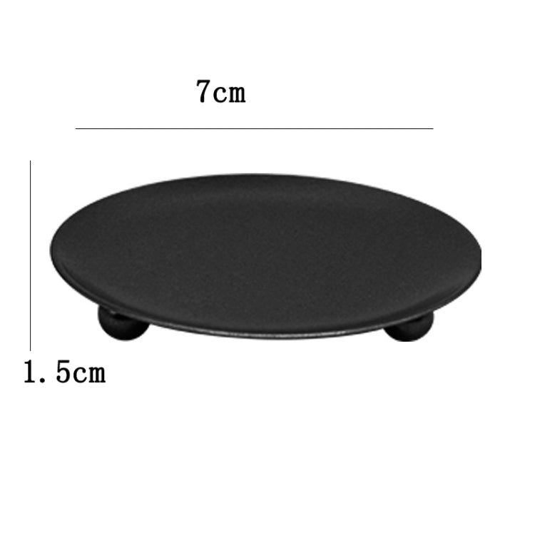 European Romantic Iron Geometric Candle Holder Table Decoration, Size: Small(Black)