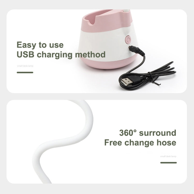USB Charging LED Desk Light Eye Protection Lamp with Pen Holder and Phone Holder(CS276-1 Yellow)